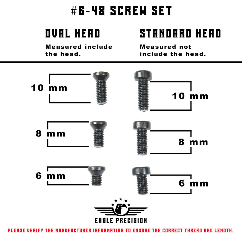 #6-48 Screw Set | 36 Pcs of 6-48 Screws: 6mm, 8mm, 10mm for Precision Tools, Plates, and Mounts | Includes Oval & Standard Heads, Torx Key