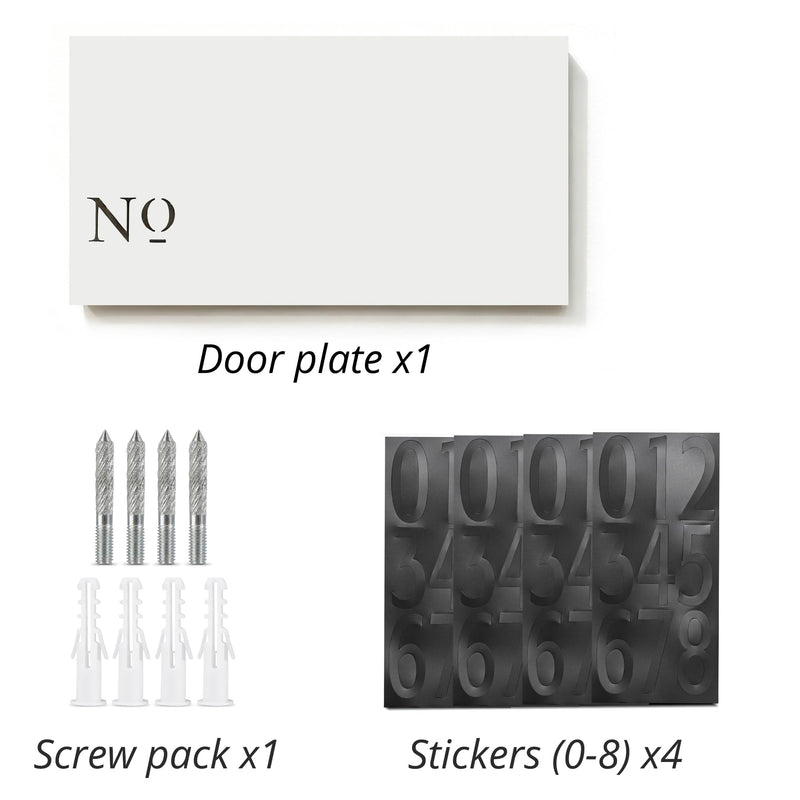 11" x 5.9" Aluminum Address Number Sign, Includes 4 Inch 0-8 Number Stickers & Mounting Screws, Wall Mounted House Address Plaque for 3-4 Digits