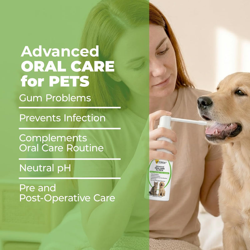 Dog and Cat Dental Spray for Dogs & Cats – Vet Recommended Oral Care, Teeth Cleaning Spray, Breath Freshener, Helps Reduce Plaque and Tartar, No Brushing Required - 3.38 Fl Oz - 100 Ml