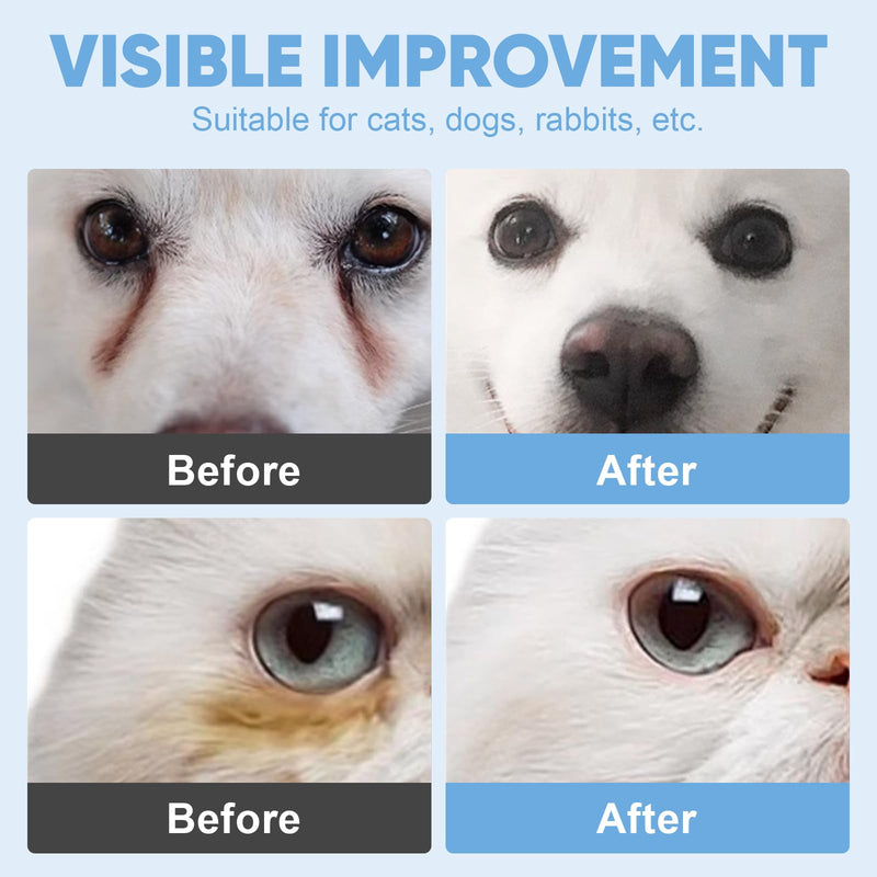 Dog Eye Wipes, 2 Pack Pet Eye Wipes for Dogs & Cats Tear Stain Remover Wipes, Hypoallergenic Soothing Cleansing Pet Wipes (130pcs x2) - PawsPlanet Australia