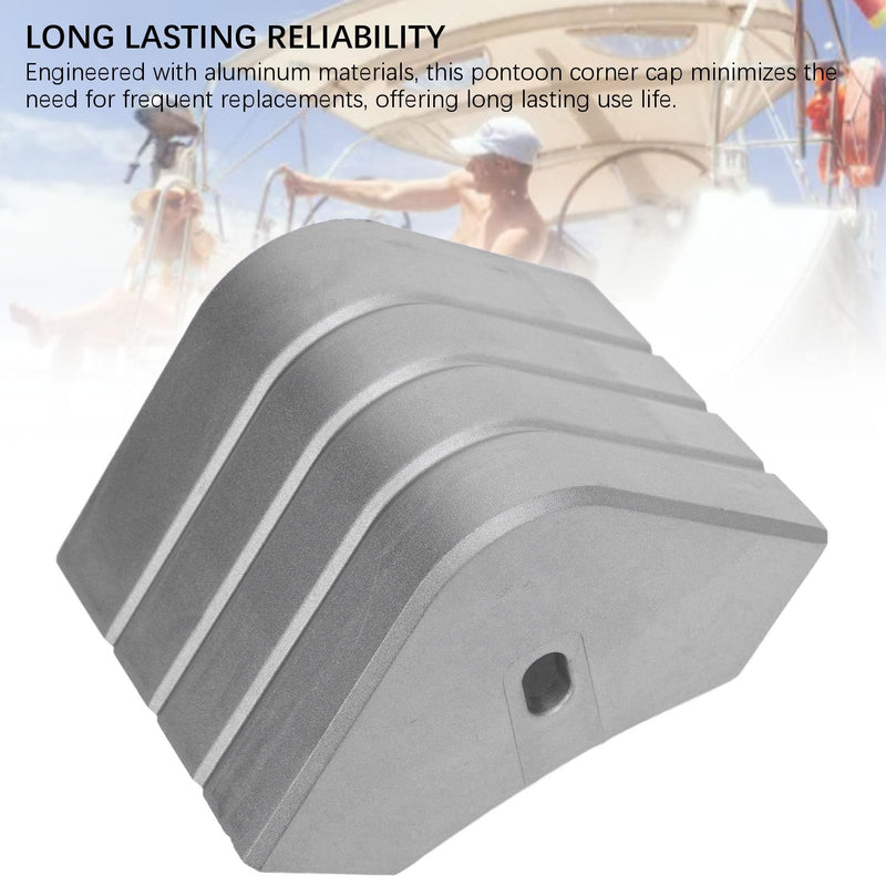 Yoidesu 2Pcs Pontoon Corner Cap, Aluminum Boat Deck Corner Cap for 90 Deg Rounded Corners, Height: 3-1/8in to 3-3/16in Top 3-1/8in to 3-3/16in