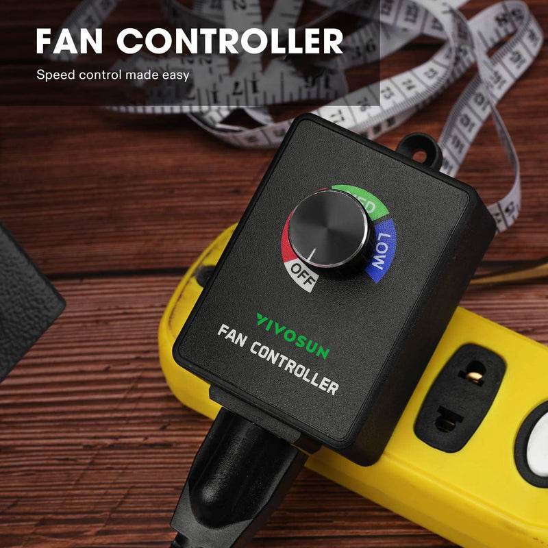 VIVOSUN Variable Speed Controller Cordless Vent Blower Speed Adjuster for Inline Duct Exhaust Fan Cordless (350W)