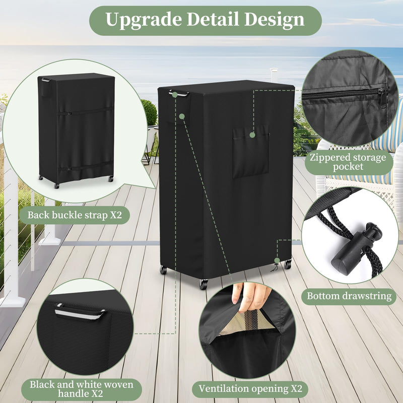 Evaporative Cooler Cover for Hessaire MC37M/MC37V 3100CFM,Outdoor Heavy Duty Waterproof Swamp Cooler Covers for AC Unit Protection,25"L x 18"W x 37"H,Black 25"L x 18"W x 37"H