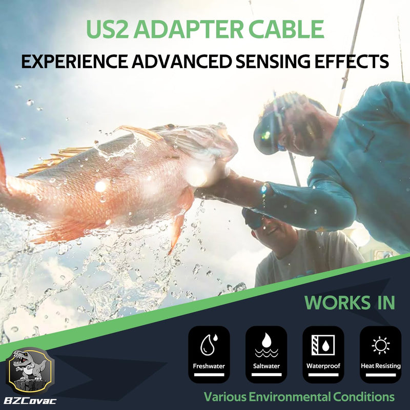 1852076 MKR-US2-16 Universal Sonar 2 Adapter Cable for Lowrance Elite Ti2 & HDS to Trolling Motor, 9-pin, Black