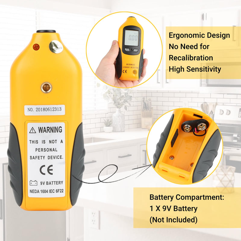 Microwave Leakage Detector, HT-M2 Digital LCD Display Radiation Detector, High Sensitivity Microwave Leak Detector with Backlight for Home Microwave Testing