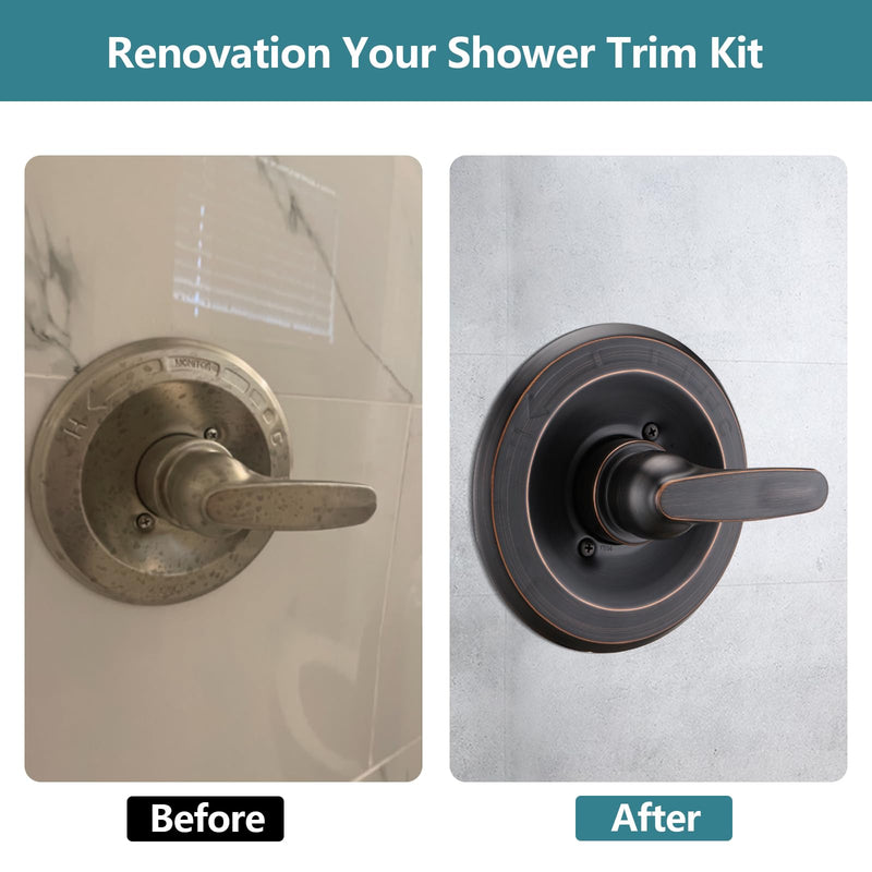 Replacement for Delta 1300/1400 & 13/14 Series Shower Trim Kit, Shower Cover Plate with Handle (Valve& Catridge Not Inclued) (Oil Rubbed Bronze) Oil Rubber Bronze 1