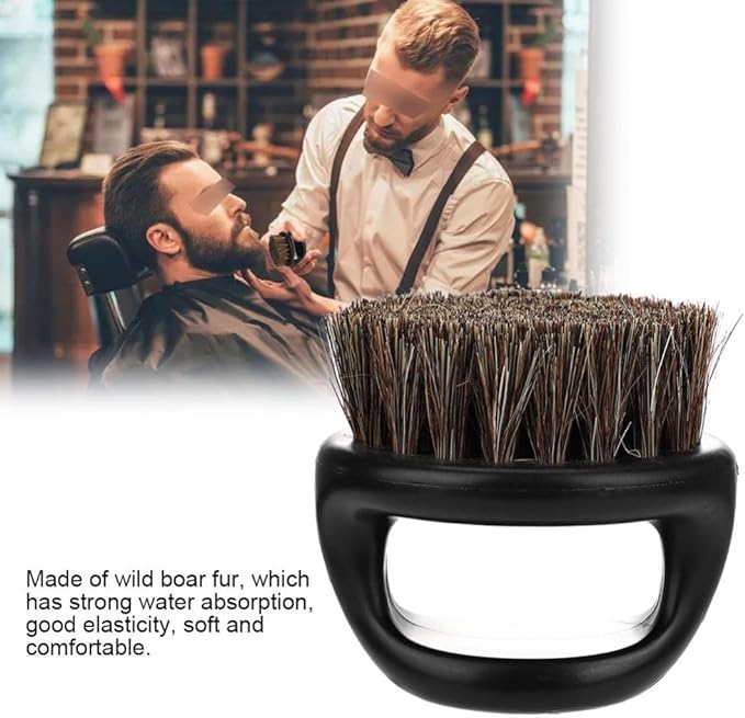 Pbzydu Beard Brush, Beard Brush for Men, Boar Fur Shaving Brush Beard Mustache Trimming Brush, Home Hairdressing Salon Shave Tool (#2) - NewNest Australia