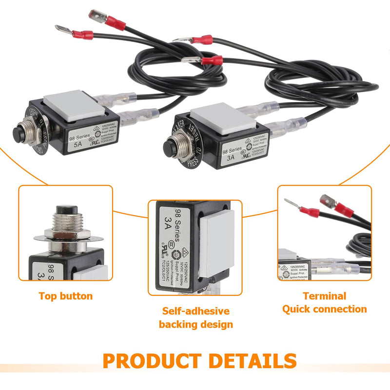 3 AMP 5 AMP Fuse Saver HVAC Circuit Tester Fuse Tester for Circuit Breaker Rated 32V DC & 125/250V AC
