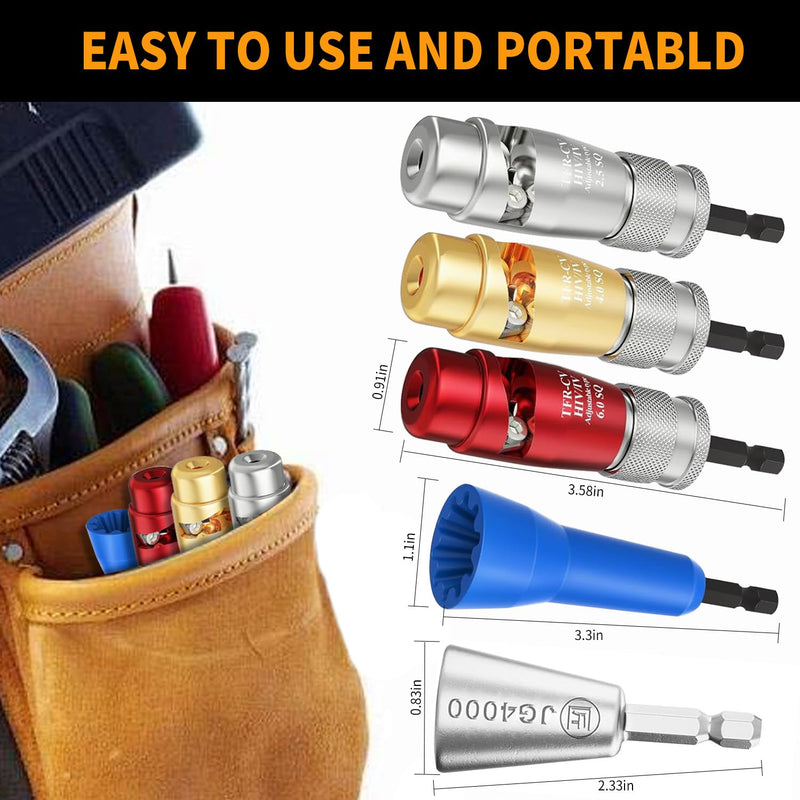 Wire Stripper for Drill, Wire twister Tool for electrician, Upgrade Wire Stripping and Twisting Tool, wire nut twister for Power Drill,Cable Quick Stripping and Connector BO-4IN1