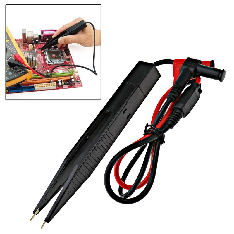 SMD Testing Tweezers Probe Test Pen Inductor Components Tweezers Clip Measure Compatible with Multimeter Tester