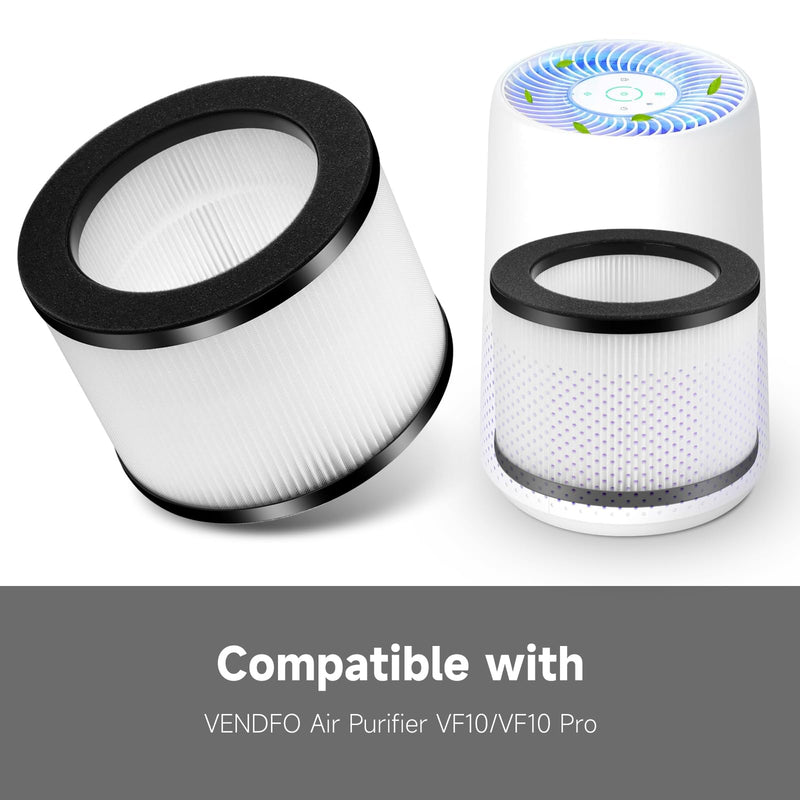 2-Pack VF10 Replacement Filter Compatible with VENDFO VF10/VF10 Pro Purifier, Air Cleaner Filters