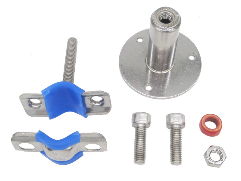 Stainless Steel Wall Mount Ceiling Mount Pipe Supports, Adjustable Pipe Bracket Clamp Pipe Strap for Dia 19mm (1/2 inch) Pipe Tube, Set of 2 19mm (1/2 inch)
