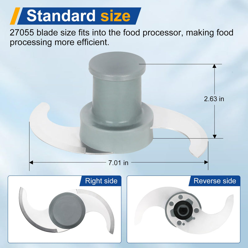 27055 S Smooth Blade Compatible with robot coupe Commercial Food Processor, Replacement for R101, R2, R2N, R2B, R2U, R301, R401，Stainless Steel Blade with Pitch, 1 Year Warranty
