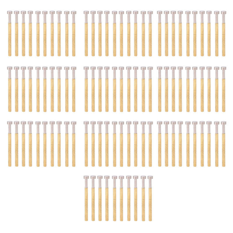 Pogo Pin Flat Head PCB Testing Probes Spring Loaded Brass Material 2.36mm Tube Diameter 34mm Length 100pcs