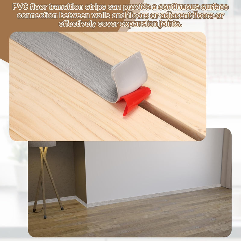 uxcell Floor Transition Strips, 9.84ft x 1.97"(LxW) Self Adhesive Vinyl Flooring Edging Trim PVC Flooring Flat Divider Strip Cover Strips for Joining Floor Gaps, Teak Wood Grain 9.84ft x 1.97"(LxW)