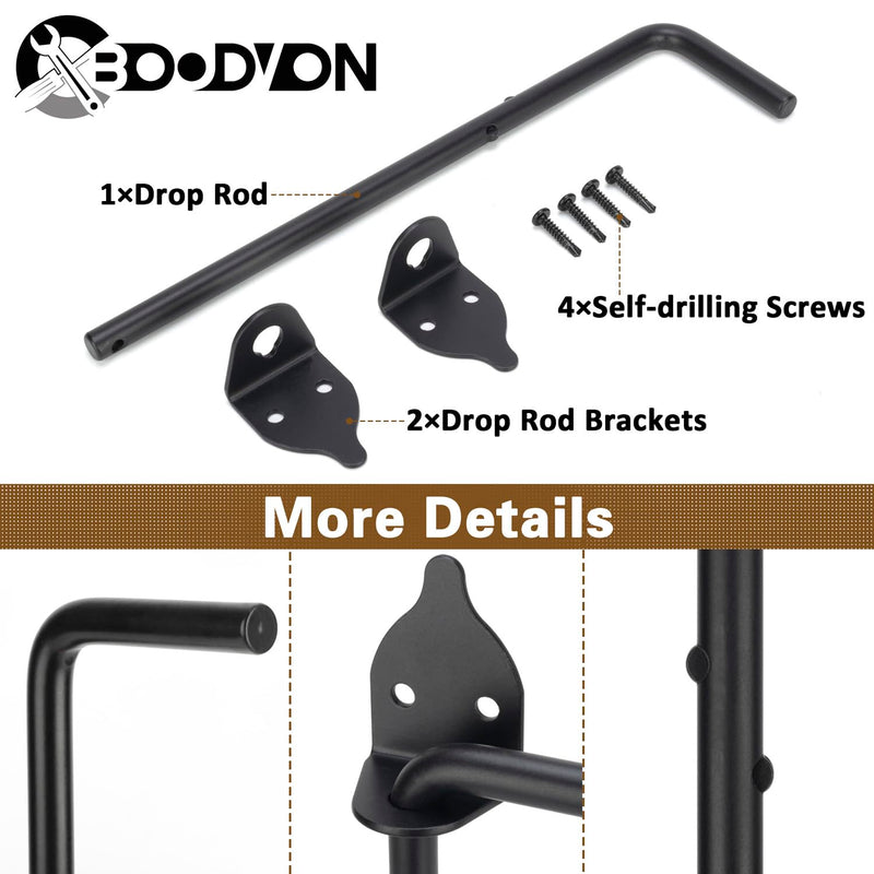 12 Inch Cane Bolt Gate Drop Rod Heavy Duty Gate Hardware, Gate Ground Latch for Wooden Fences, Metal Gates Doors Stopper for Gate Ground, Wrought Iron Gate Latches, Black Finish(1 Pack) 1 12 Inch