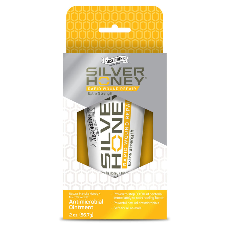 Absorbine Silver Honey Rapid Wound Repair Ointment for Horses & Large Animals, 2oz Tube