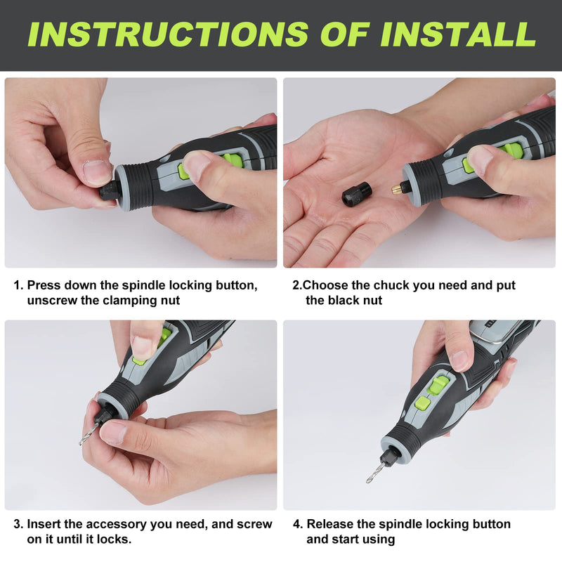 WORKPRO 12V Cordless Rotary Tool Kit, 5 Variable Speeds, Powerful Engraver, Sander, Polisher, 114 Easy Change Accessories, Craft Tool for Handmade and DIY Grey