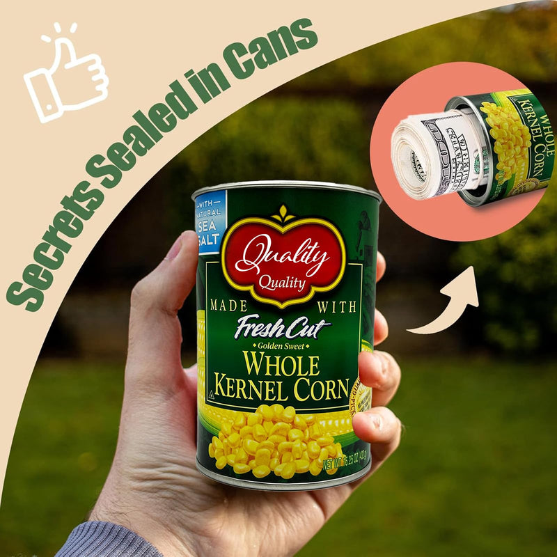 Fake Soup Can Diversion Safe - Keep Your Valuables Safe - like Jewelry, Cash, Money, Coins, Car Keys - Storage Home Security - Corn