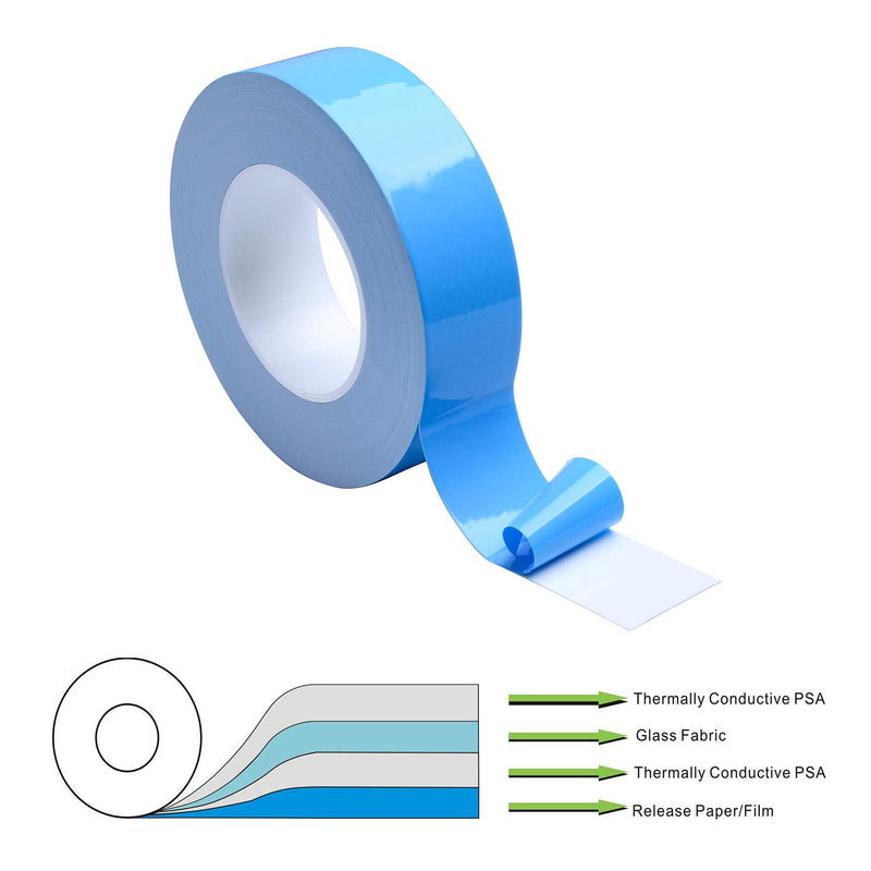 Thermal Adhesive Tape (40mmx10 Meters 0.3mm Thickness) Double Side Adhesive Thermal Conductive Tape for Heat Sink of LED Light,PC and More, Electrically Insulated,1 Reel Pack 40MM x10Meter