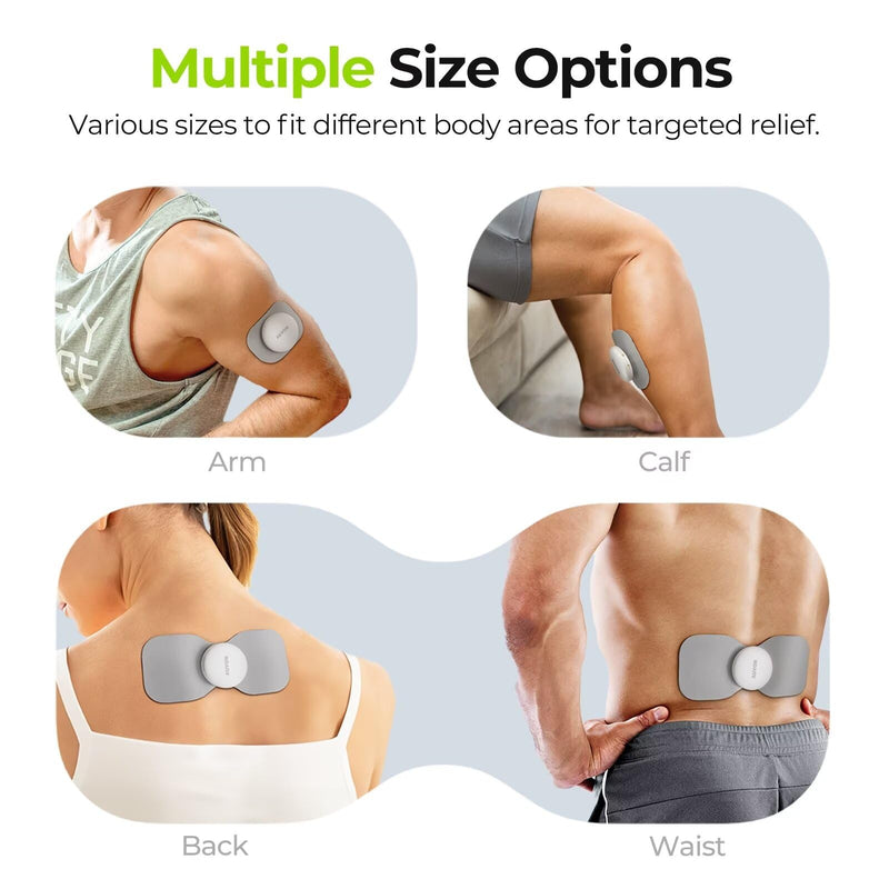 AUVON Official Wireless TENS Unit Electrode Pads Only Compatible with AUVON Wireless TENS Device TX6224, 12-Pack Reusable TENS Unit Replacement Pads in 2 Sizes, Premium Stickiness & Skin Friendly