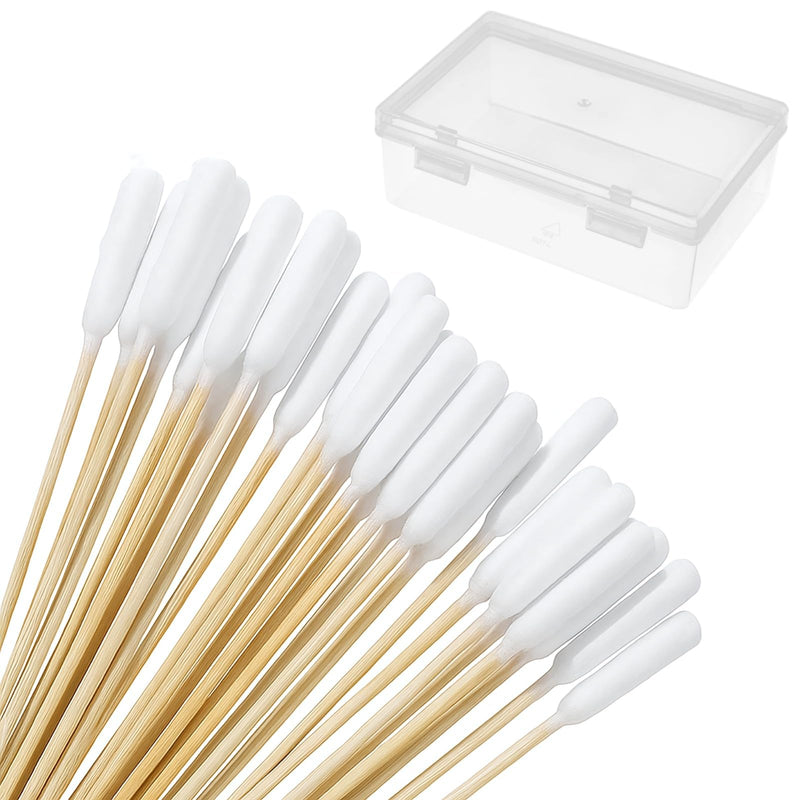 Varku 200PCS Pet Ear Swabs,6.0 in (15 cm) Wooden Sticks with Cotton Tips, Ideal for Cleaning Pet Ears, Eyes, Nose, and Paws