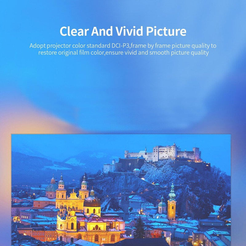 Mini Projector, 1080P Full HD Video Projector, Portable Outdoor Home Theater Movie Projector, Hifi Stereo Speakers, HDMI, USB, AV, Smartphone Tablet TV Sticks (US US Plug
