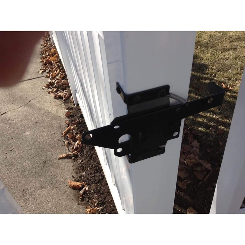 Vinyl Gate Latch Black (for Vinyl, Wood, PVC etc Fencing) Fence Gate Latch w/Mounting Hardware - Gate Latches Have a 90 Degree Bracket Resulting in a Positive Latch to Gate Connection BLACK - EACH