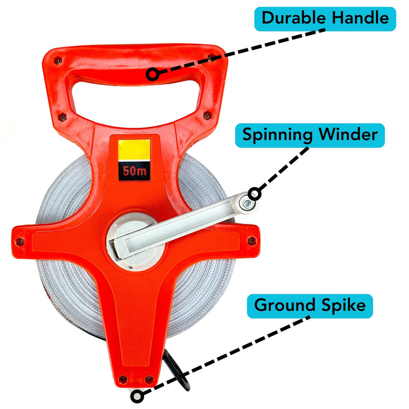 Reel Tape Measure, 55 Yards, Orange
