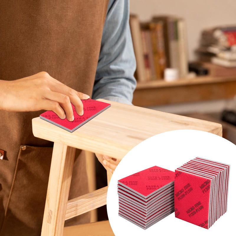 24 Pcs 320-2500 Grit Sanding Sponge Set, Ultra Fine Foam Sanding Pads, Wet Sanding Paper, Sanding Sponges for Wood, Drywall Sanding Sponge, Soft Foam Sand Block for Model, Metal, Furniture Polishing