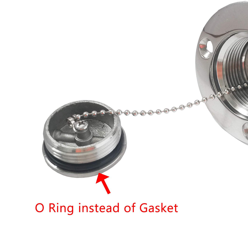 NEW Casting Mirror- Polished 316 SS for 1-1/2''(38MM) Marine Boat Yacht Caravan -Metal Tank Deck Fill Filler with Key Cap and Key 1.5inch GAS filler