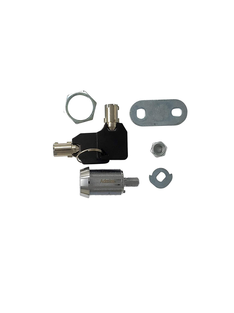 Admiral Locks 1” Tubular Cam Lock, Keyed Alike Removable Key Cabinet Locks RV Compartment Storage Lock (1 Inch 90°, Chrome Pack of 5)