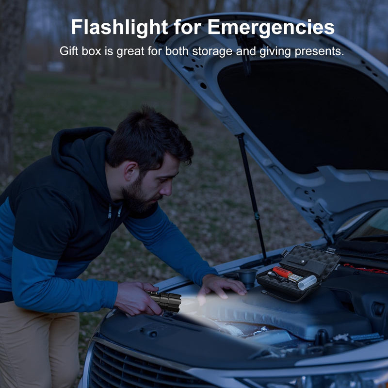 Flashlight 10000 High Lumens Rechargeable - 30W Super Bright LED Flash Light | 5000ft Beam & 12H Long Lasting USB C High Powered Handheld Police Flashlight for Home, Camping, Hiking, Emergency Black