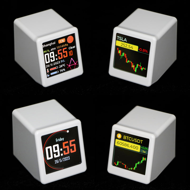 Vastarry Bitcoin Stock Ticker Monitor Display Digital Clock Weather, Temperature, Humidity, and Picture Playback Wi-Fi Enabled, and Photo Slideshow Capabilities (Yellow) Yellow