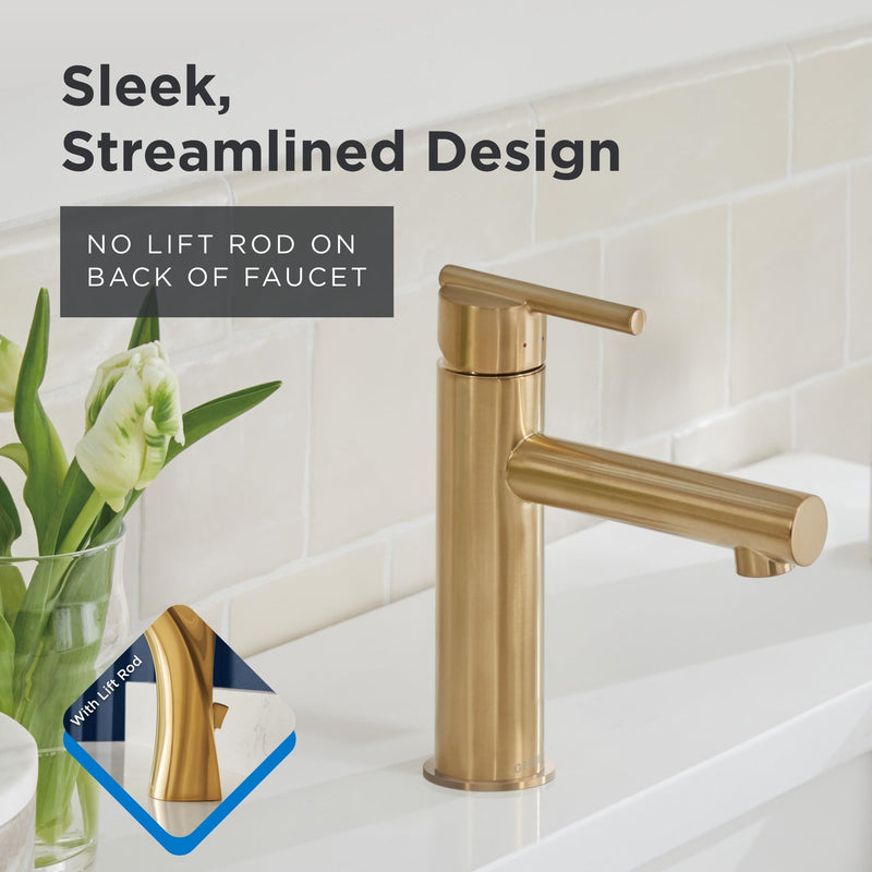Gerber 1-1/4 in. Touch-Down Bathroom Sink Drain Without Overflow Polished Nickel