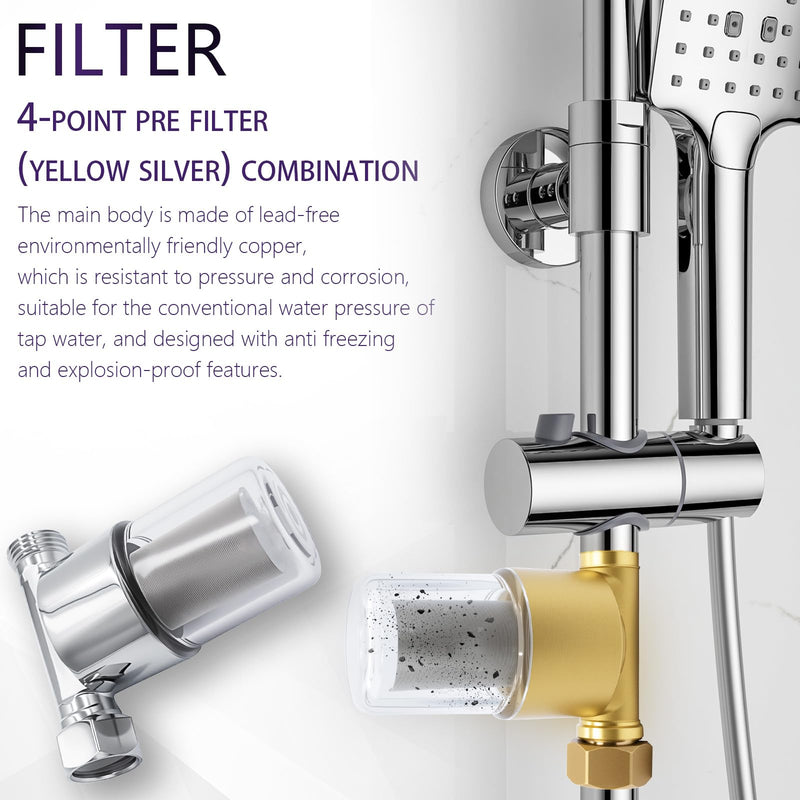 40 Micron Washing Machine Water Filter - Fits 1/2" NPT & 3/4" GHT - Protects Heaters/Showers & Appliances (silver)