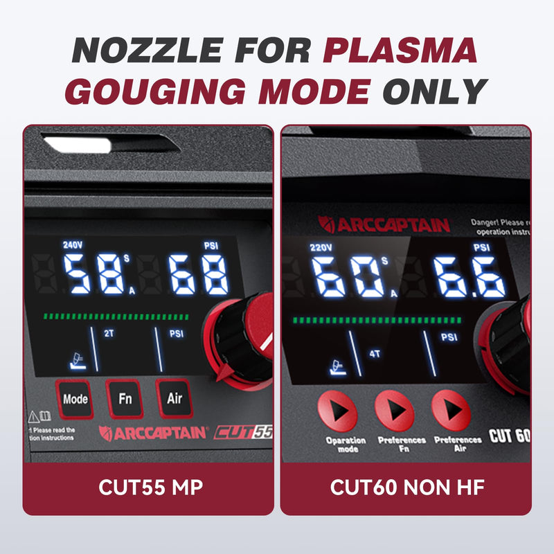 ARCCAPTAIN IPT60 Plasma Gouging Nozzle Consumables for Plasma Cutter, Compatible with CUT60 NON-HF & CUT55 MP, 23 Pcs