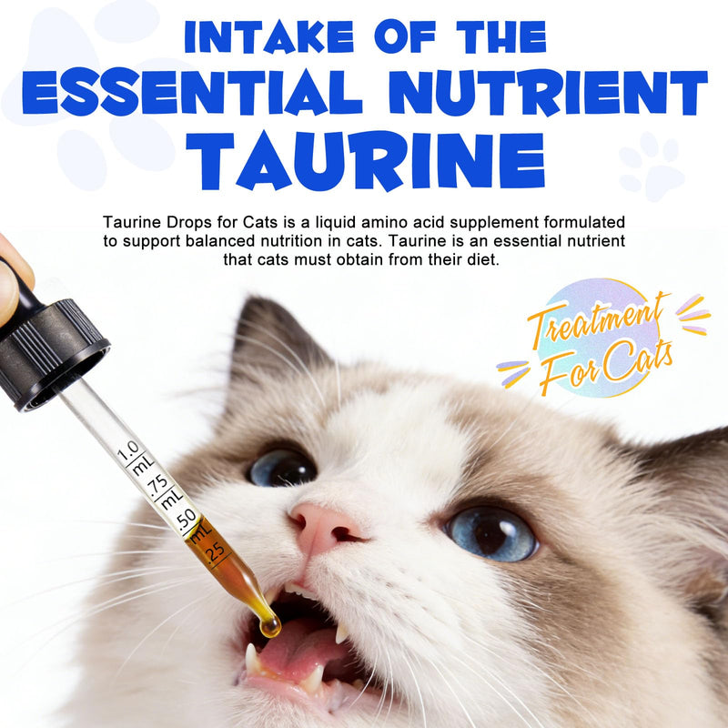 Taurine for Cats,Taurine Liquid Supplement for Cats Supporting Heart, Vision, Overall Vitality & Metabolic Balance 60ml 1PCS