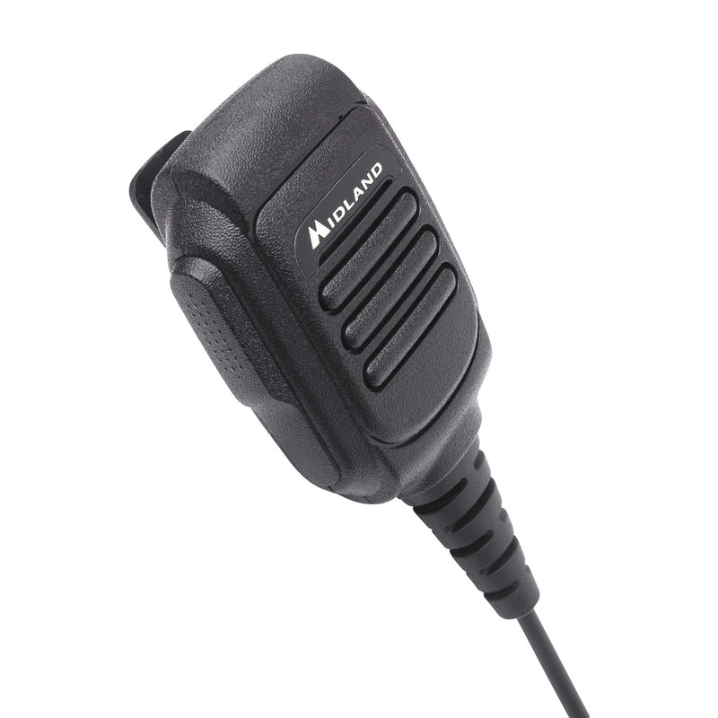 Midland- AVPH10 Handheld Two-Way Radios - Shoulder Speaker Mic with Rotating Clip for GMRS - GXT1000VP4 and all Midland Radios - Plug and Play Communication with Push-to-Talk Button - PTT Black 1-Pack