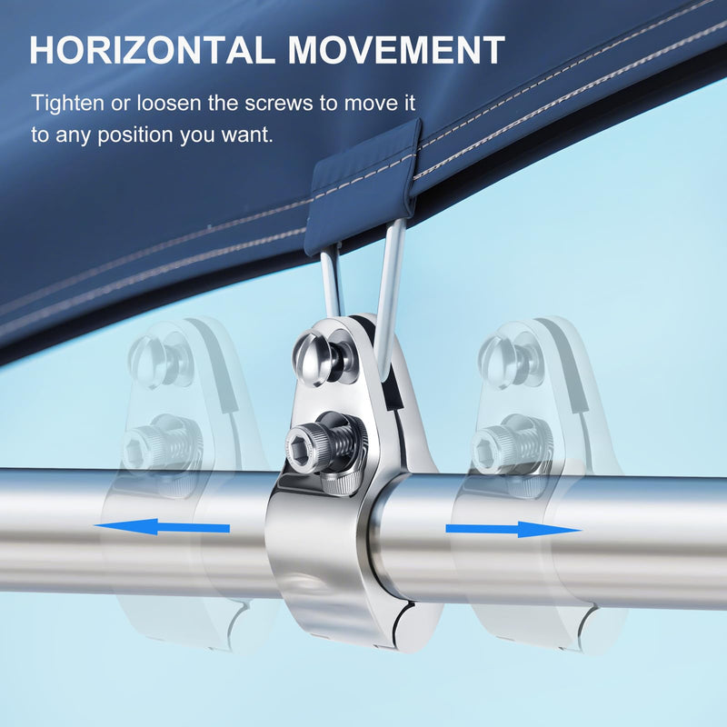Boat Bimini Top Hinged Jaw Slide,316 Stainless Steel Quick Release Jaw Slide Hinged for 1 inch OD Round Tubing 4 Pack
