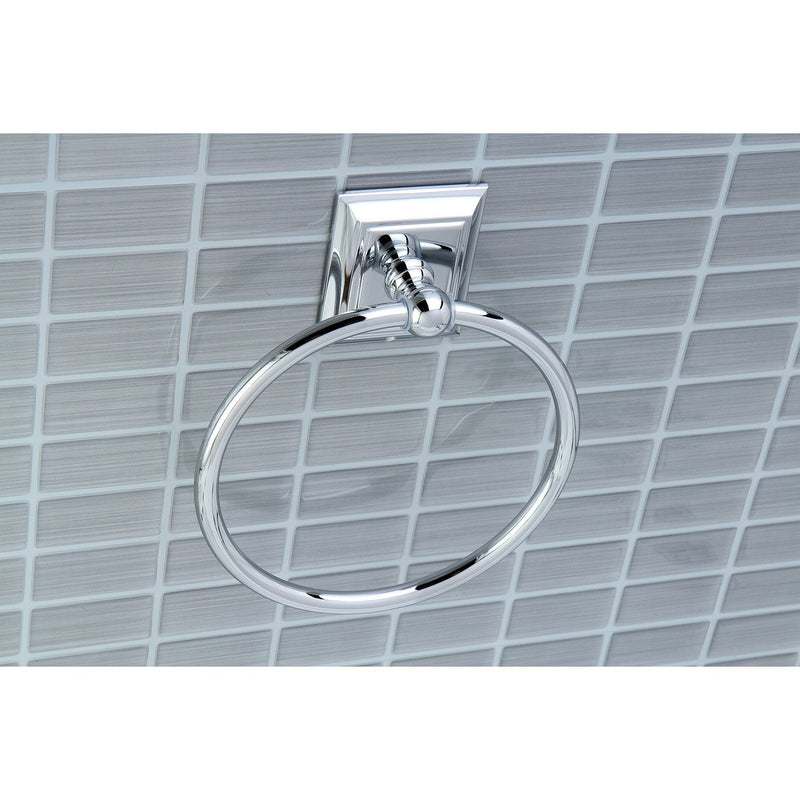 Kingston Brass BA6014C Millennium Towel-Ring, Polished Chrome