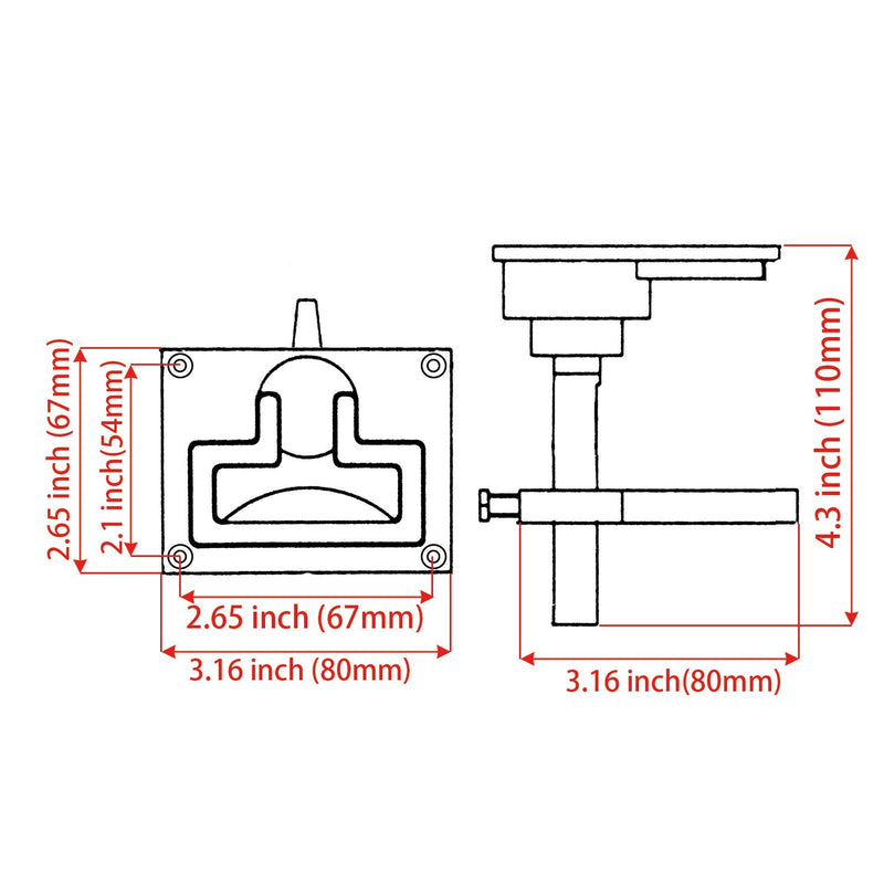 SHENGHUISS Boat Cam Latch Locking Marine Hatch Handle Heavy Duty Stainless Steel 316 Turning Lock Lift Ring W/Screws