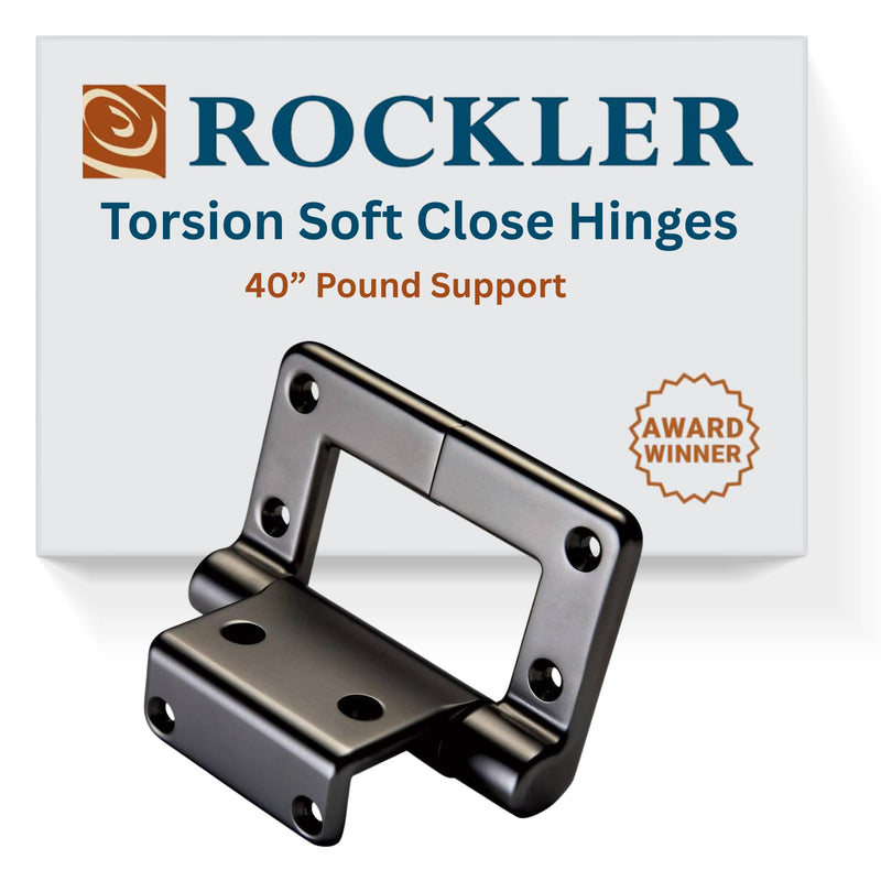 Rockler Heavy-Duty Lid-Stay Soft Close Hinges, Rustic Bronze, 40 lb, Pair