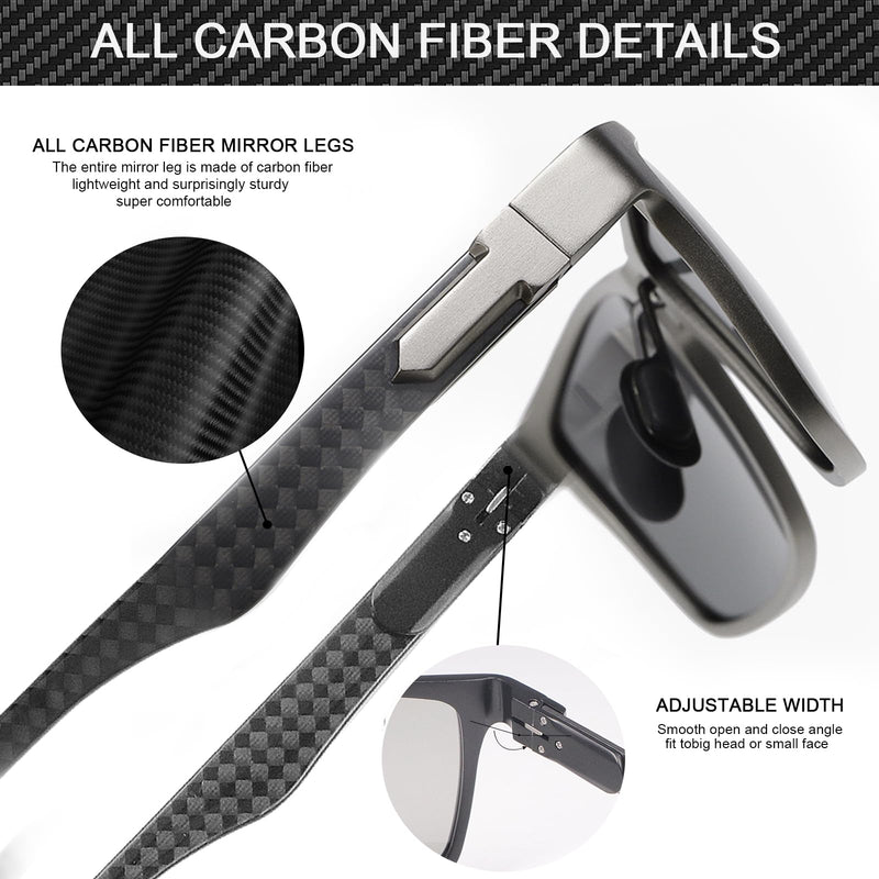 YIMI Polarized Photochromic Driving z87 Sunglasses For Men Women Day and Night safety glasses Carbon Fibre C2
