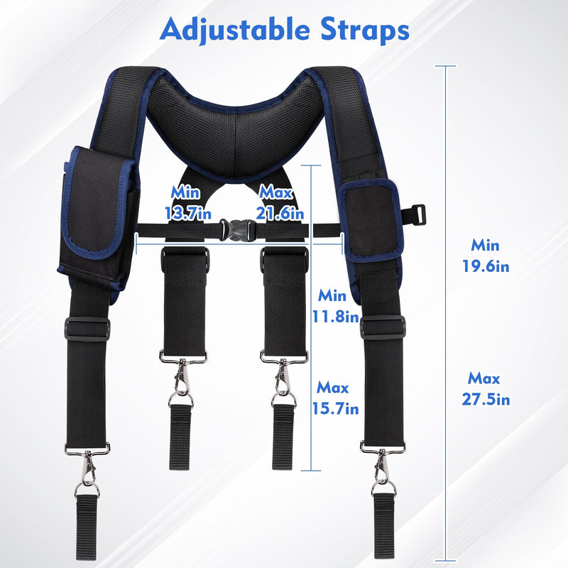 Tool Belt Suspenders, Work Belt Suspender Suitable for Construction Electrician Tool Belt with Adjustable Straps Black