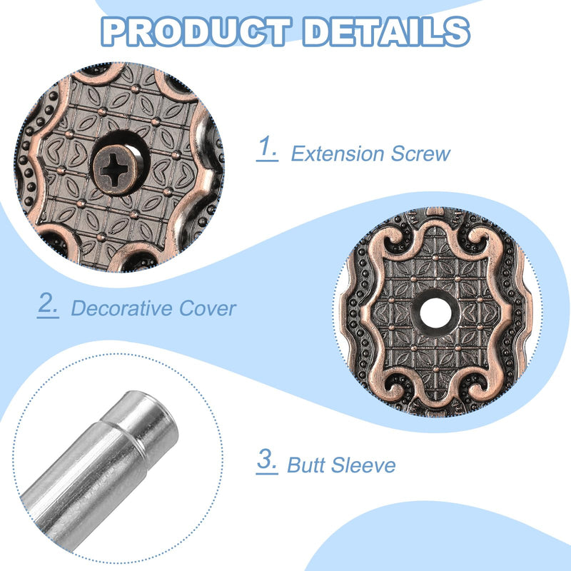 PATIKIL Door Hole Cover Plate, 2-5/8 Inch Zinc Alloy Deadbolt Cover Plate Door Reinforcement Plate for Door Hole Filling (Red Patina, 2 Set) Red Patina