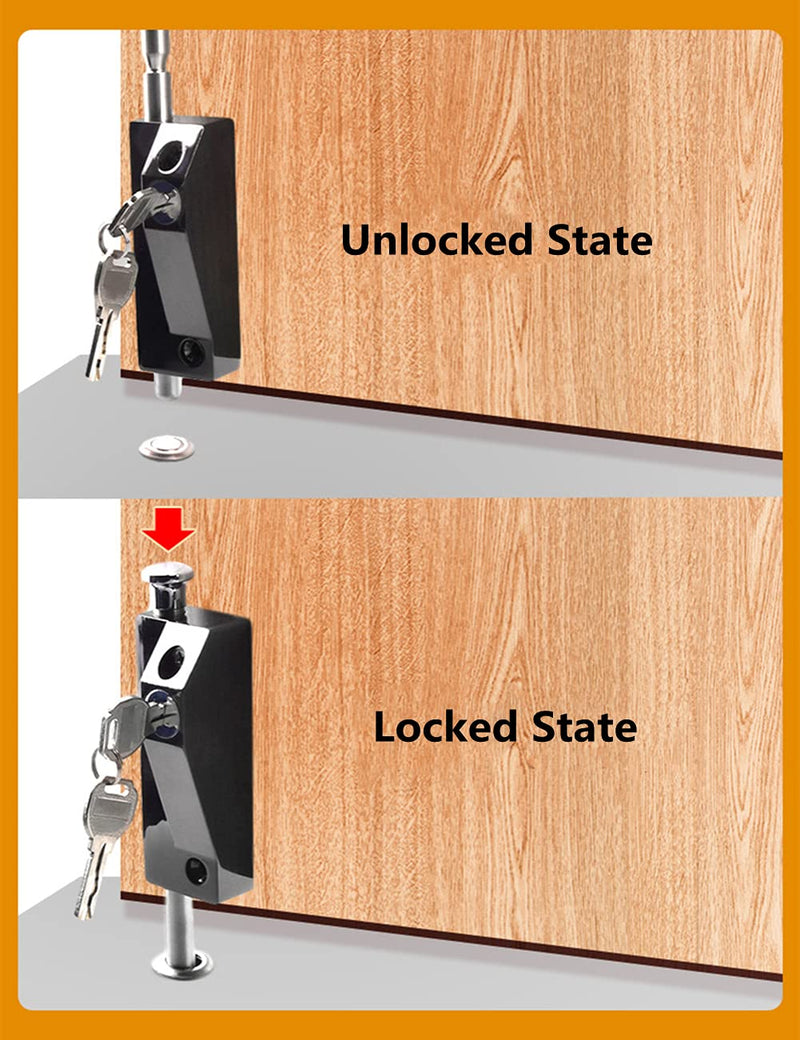Spring Loaded Latch pin Black Heavy Duty Sliding Bolt Marine Grade,Barrel Bolt Thickened Vertical Latch Door Lock Cane Bolts for Gates Garage barn Double Door (Black) - NewNest Australia