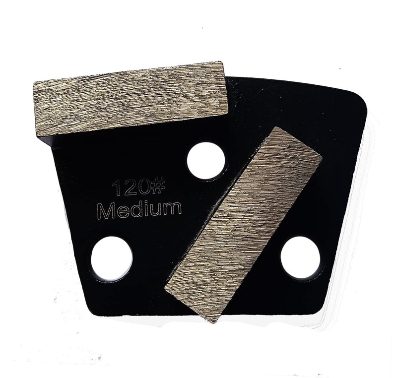 3 Pcs Trapezoid Sintering Diamond Grinding Disc Block for Concrete Floor | 120# Medium Bond for Epoxy 120#