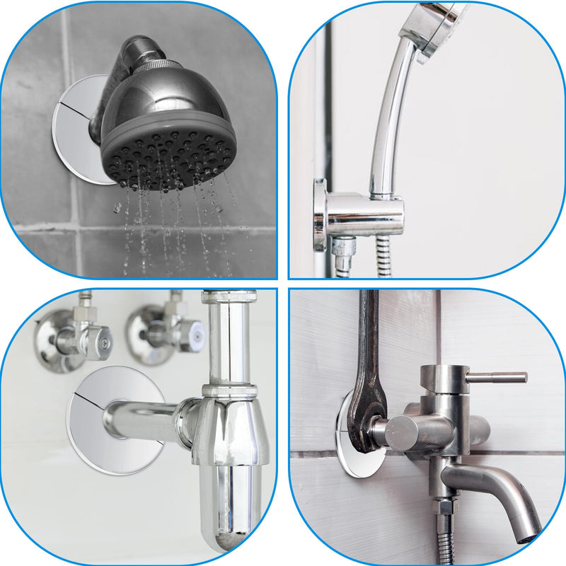 3 Pcs Escutcheon Plate Plumbing Cover Plates Wall Split Flange Stainless Steel Round Pipe Flange Faucet Flange Toilet Flange Escutcheon Ring Flange for 1 Inch Diameter Pipe