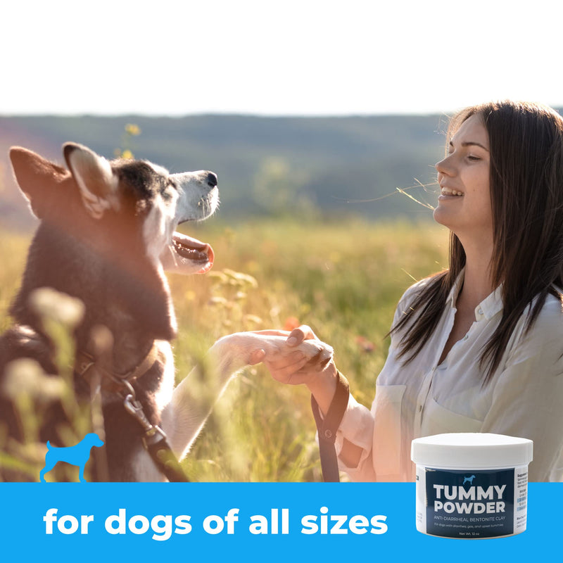 Tummy Powder for Dogs and Cats | Anti-Diarrheal Bentonite Clay Powder | Gas Relief | Stool Firmer | Detox | Anti-Diarrhea | Calcium and Other Minerals | Natural from The Earth | by Blue Dog Pet